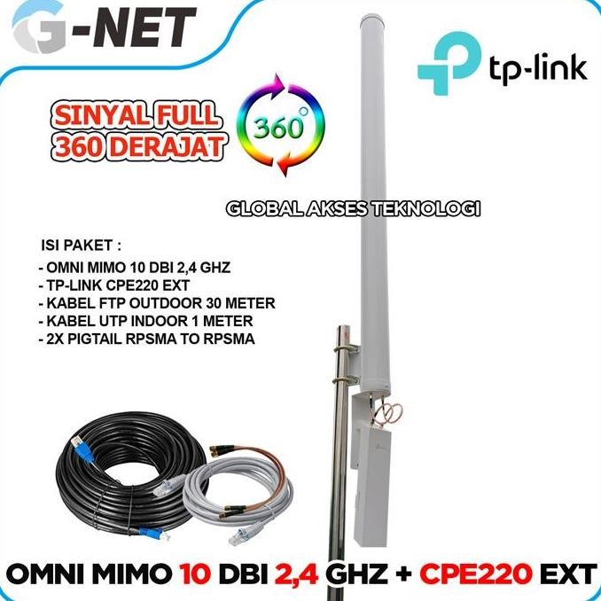 Antena Wifi Omni Mimo 10 Dbi 2.4 Ghz 360 & Tp Link Cpe220 Ext 30 Dbm New Stok