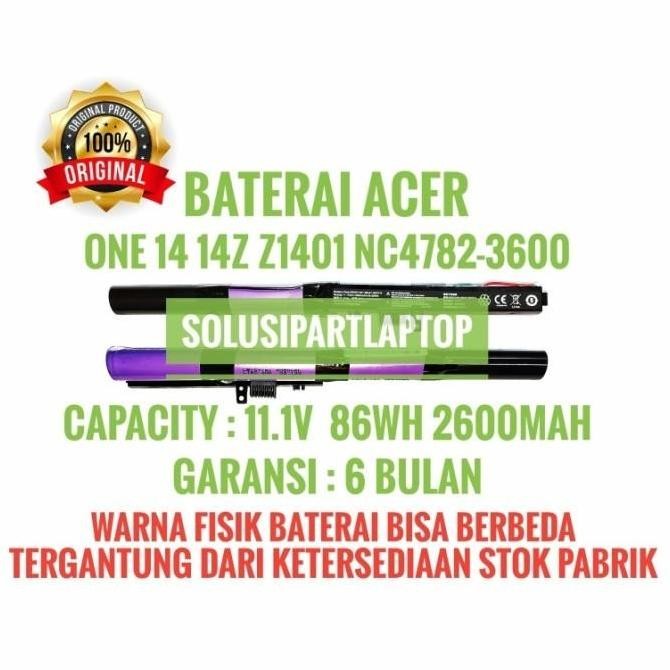 Baterai Acer Aspire One 14 Z1401 1401 Z1401 Ori New Stok