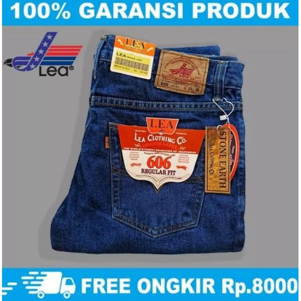celana jeans pria lea 606 original warna dark blue ukuran 28-38 Terlaris