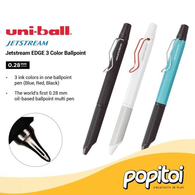 

Produk Baru!! Uniball Jetstream EDGE 3 Color Multi Ballpoint 0.28 mm Pulpen Uni Ball