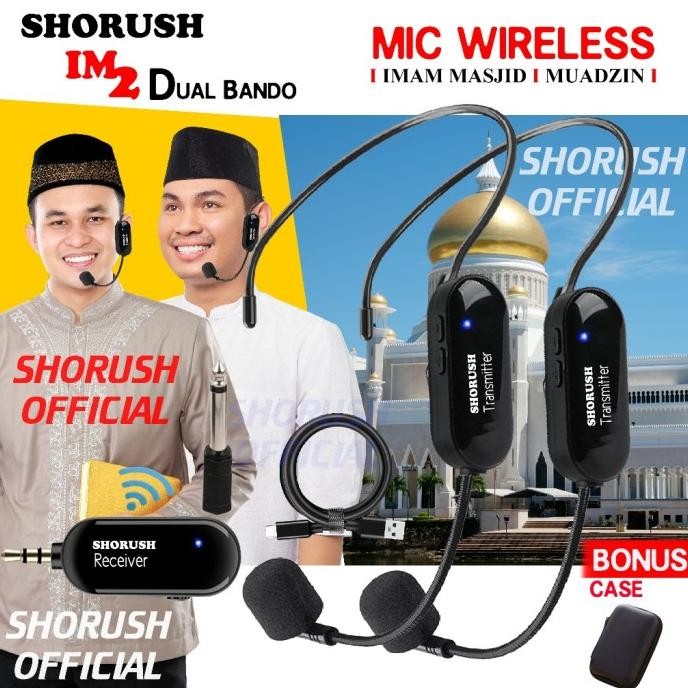 Shorush IM 1 Mikrofon Mic Clip On Wireless UHF 2.4G Presentasi Tur Imam Masjid Musholla | Shorush IM