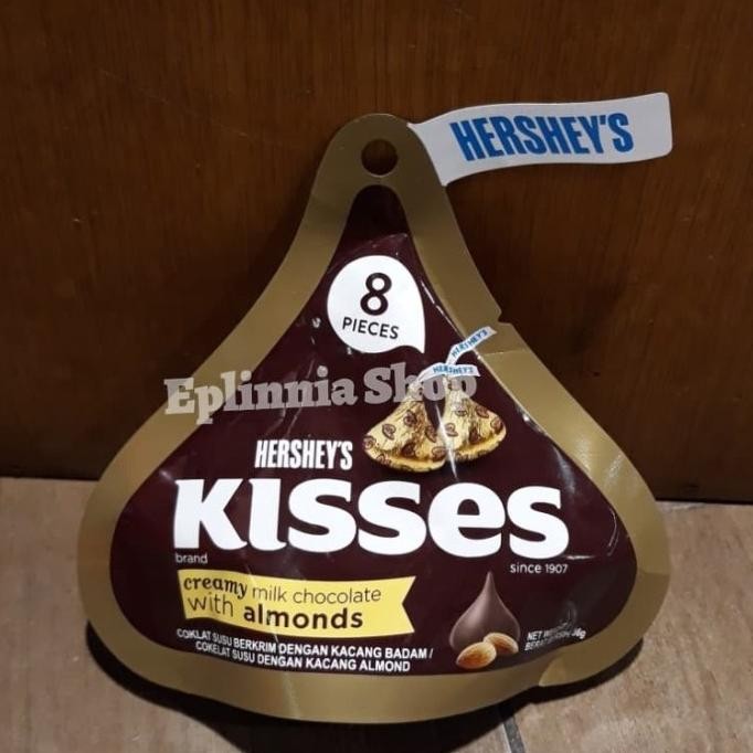 

hershey hersheys hershey's kisses milk chocolate almond 36gr termurah