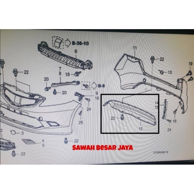 Diffuser Difuser Cover Spoiler Bumper Bemper Belakang Honda Jazz RS GE8 2008 2009 2010 2011 2012