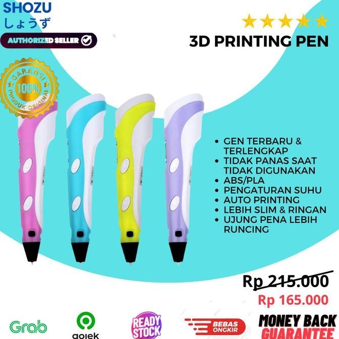 

Produk Baru!! Pena 3D Drawing Printing Pen Pulpen 3D Stereoscopic NEW GEN 2 Slim