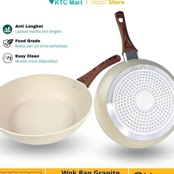 Oblerome Deep Pan Granite 24 Cm Wajan Anti Lenget Wo Pan Granite
