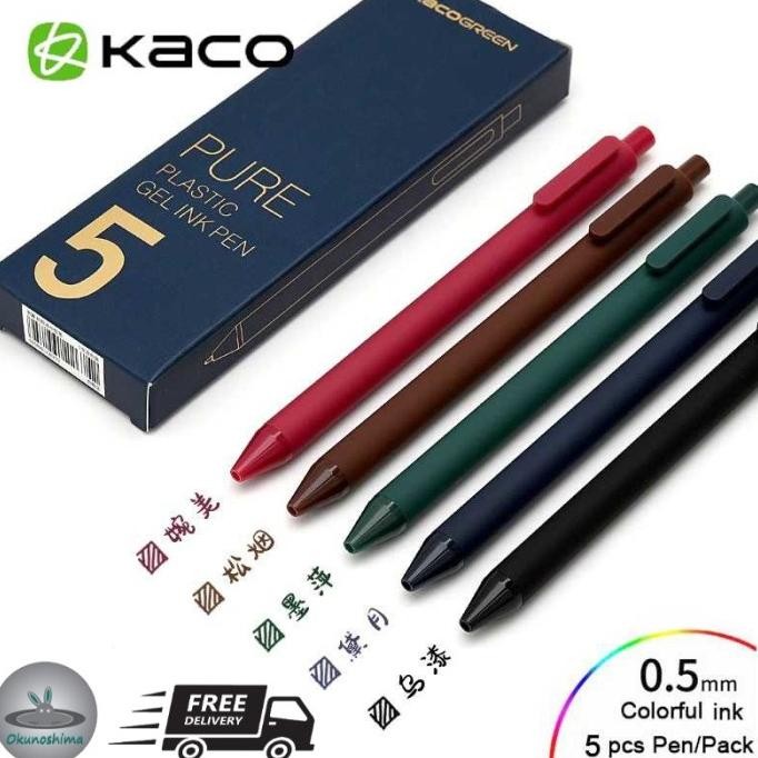 

Produk Baru!! Colorful Ink Plastic Gel Ink Pen Pulpen Pena Warna isi 5 pcs 0.5mm