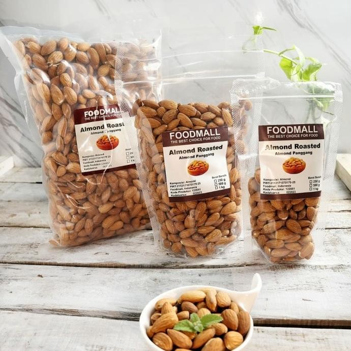 

kacang almond roasted 500gr termurah