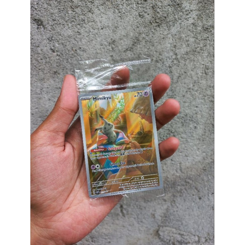 mimikyu AR promo paldean fates SVPEN 075 kartu pokemon tcg english