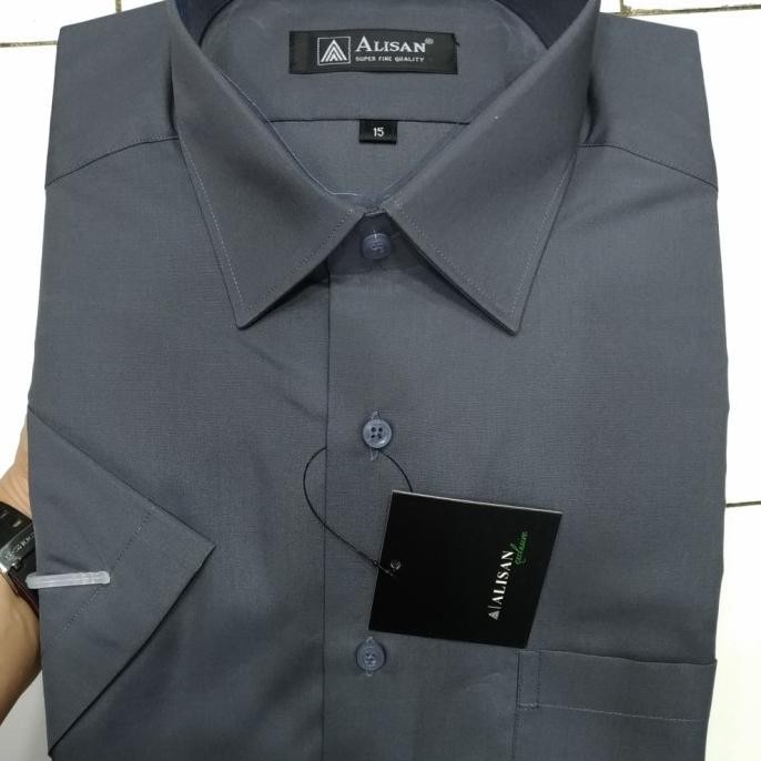 Kemeja Pria Alisan Pendek Abu Tua Abu Muda Kode Abu 6 Abu 1 Reguler Terlaris