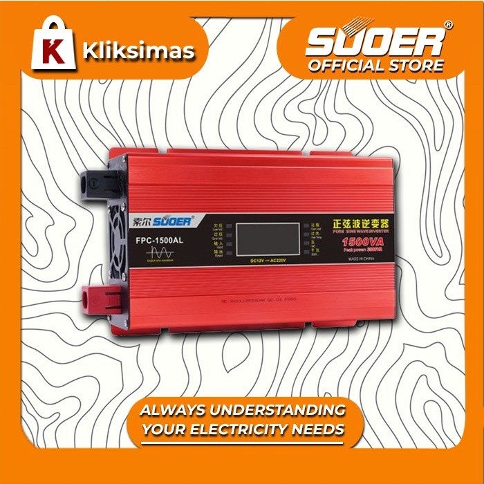 SUOER INVERTER FPC 1500 WATT PURE SINE WAVE