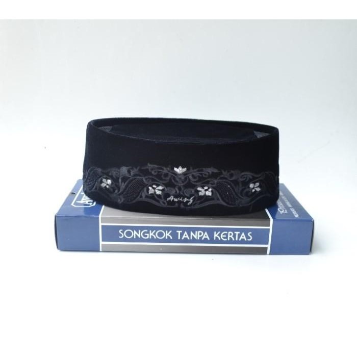 New 100% Originalll Songkok Awing Motif Bordir New Ananta Hitam Songkok Awing Original Terbaru Best 