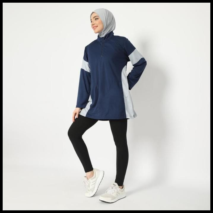 Harga Termurah Hia Everywear Jenna Top Baju Olahraga Wanita Dry Fit Navy Best Seller