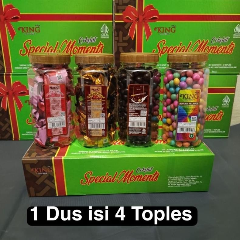 

ang Cokelat d'KING spesial Moment 1kardus x isi 4 toples coklat