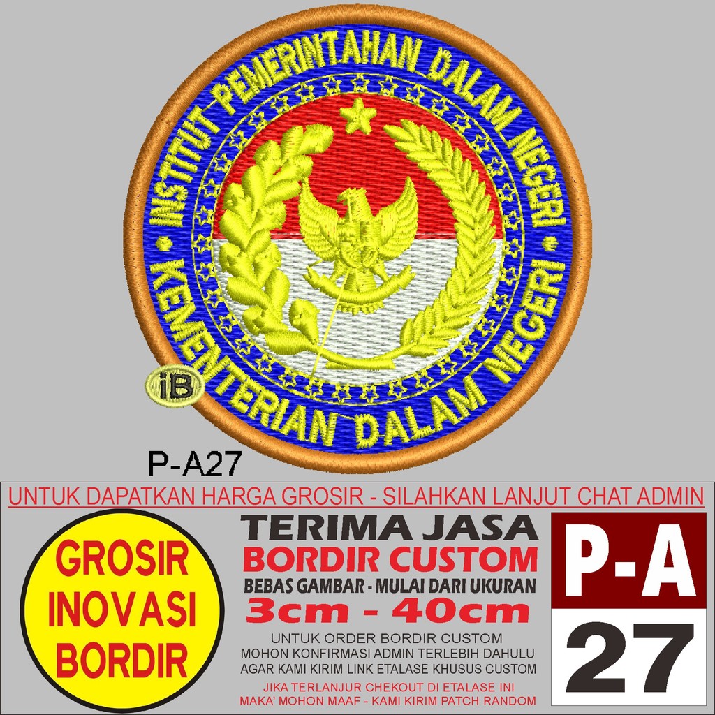 PATCH BORDIR LOGO P-A27 IPDN - GIB REVIEW/TESTIMONI