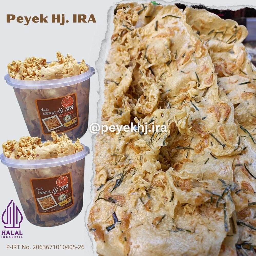 

ang Peyek / Rempeyek Hj. IRA - udang rebon - toples 5 liter - aman sehat lezatnya kemriyukk