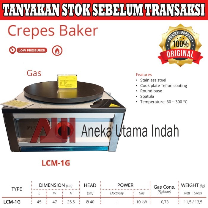 GETRA GAS CREPES MAKER / PEMBUAT CREPES/ GCM-410R/ MURAH/PROMO