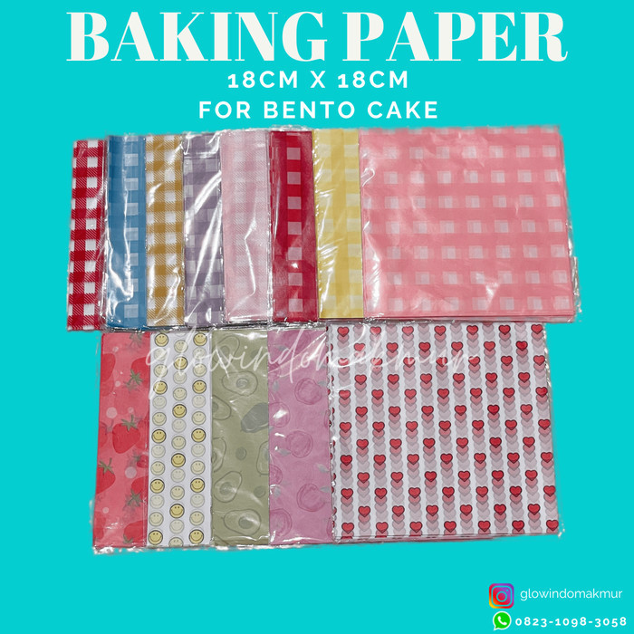 Baking Paper Wax Paper Alas Kue 18x18cm Bento Cake