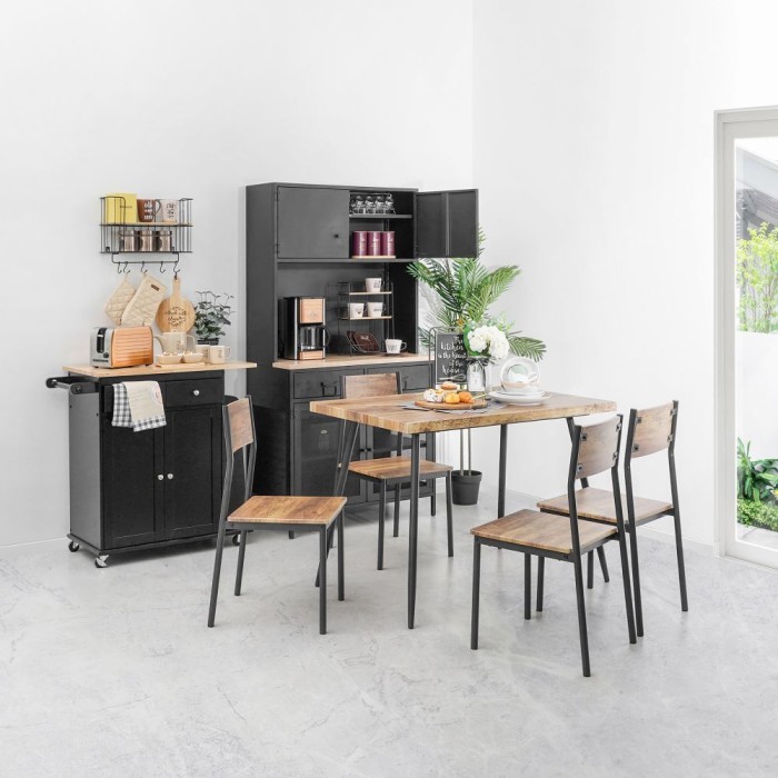 INFORMA LEVON KABINET DAPUR HIGH METAL - HITAM