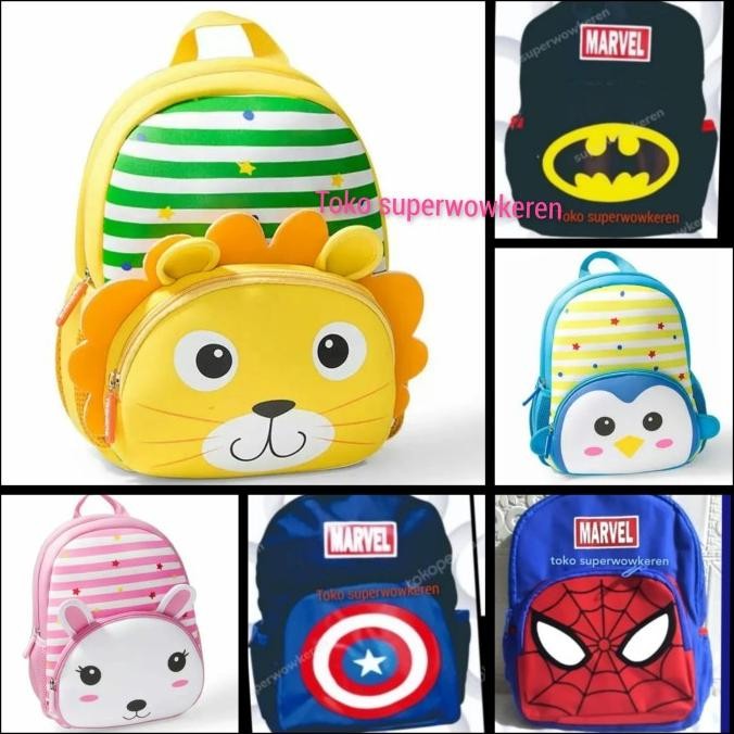 TAS ANAK LAKI LAKI PEREMPUAN RANSEL KARAKTER BALITA PAUD TK LUCU