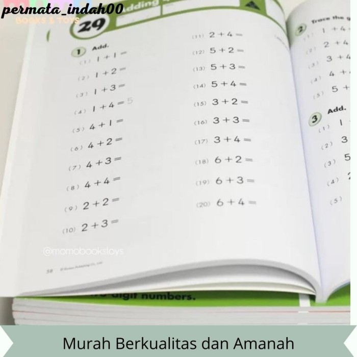 

TERBARU [MOMO] KUMON Math Workbook Grade 1 2 3 4 Buku Matematika
