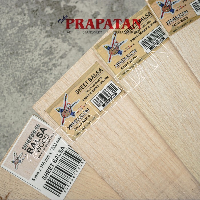 Kayu Balsa Sheet Papan 8mm Sheet 10x100cm / Balsa Wood / Kayu Maket