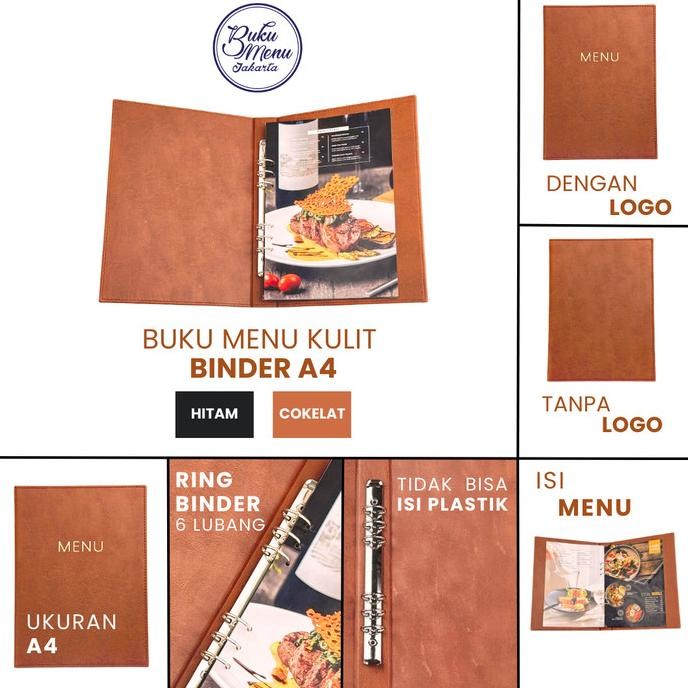 

Terlaris Buku Menu Jakarta - Buku Menu Kulit Premium Ring Binder 6 Lubang (Tanpa Plastik) A4 Coklat (Polos Dan Logo) - Cafe, Coffee Shop, Restoran, Hotel Ready Stok