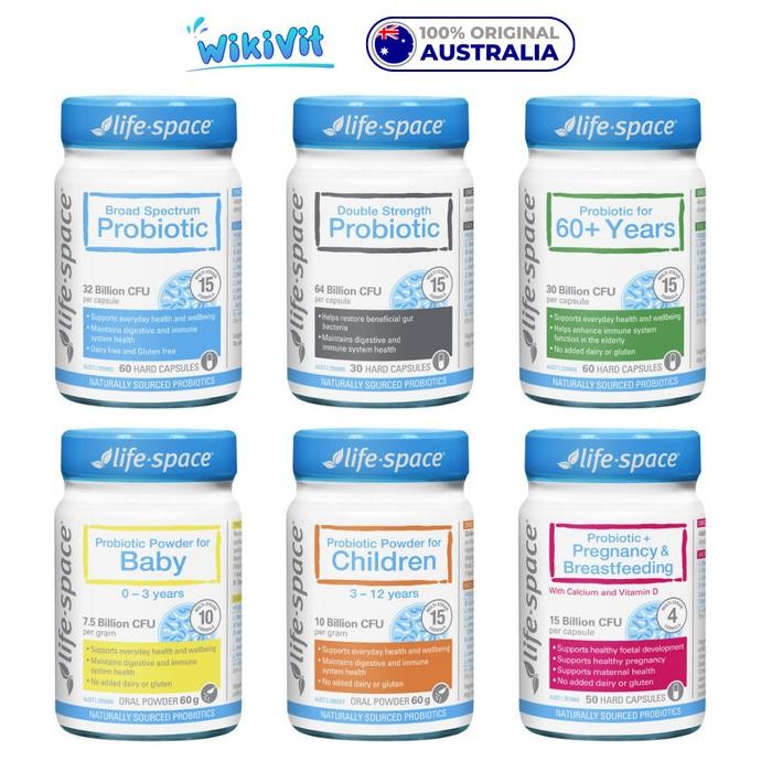 

BARU LIFE SPACE BROAD SPECTRUM PROBIOTIC / LIFE-SPACE DOUBLE STRENGTH PROBIOTICS 30 CAPSULES / LIFESPACE 60+ YEARS / POWDER FOR BABY BAYI / CHILDREN 60G PROBIOTIK ANAK 60 G / PREGNANCY BREASTFEEDING 50 / TRIPLE / UROGEN WOMEN / MICROFLORA / DIGESTIVE