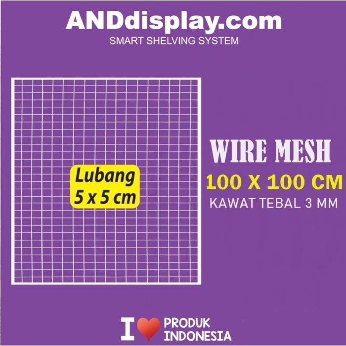 WIRE GRID MESH 100 X 100 CM - KAWAT JARING KOTAK - RAM DINDING BINGKAI