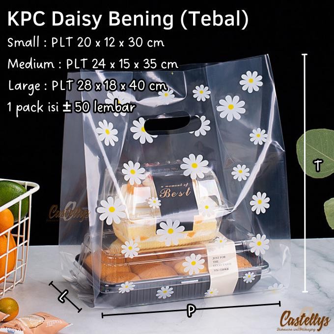 Kantong Tas Plastik Kpc Daisy Bening Plastic Goodie Bag Hampers