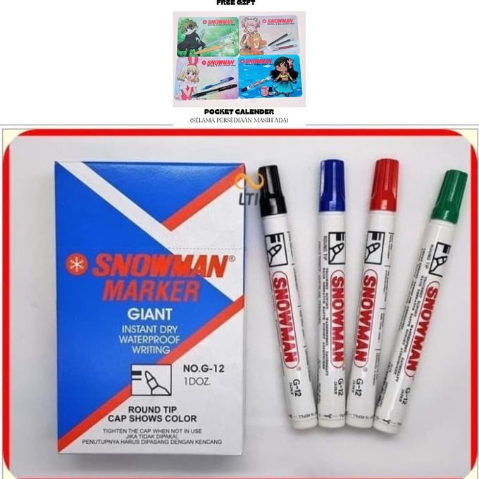 

Spidol Permanen G-12 Snowman / LUSIN Termurah