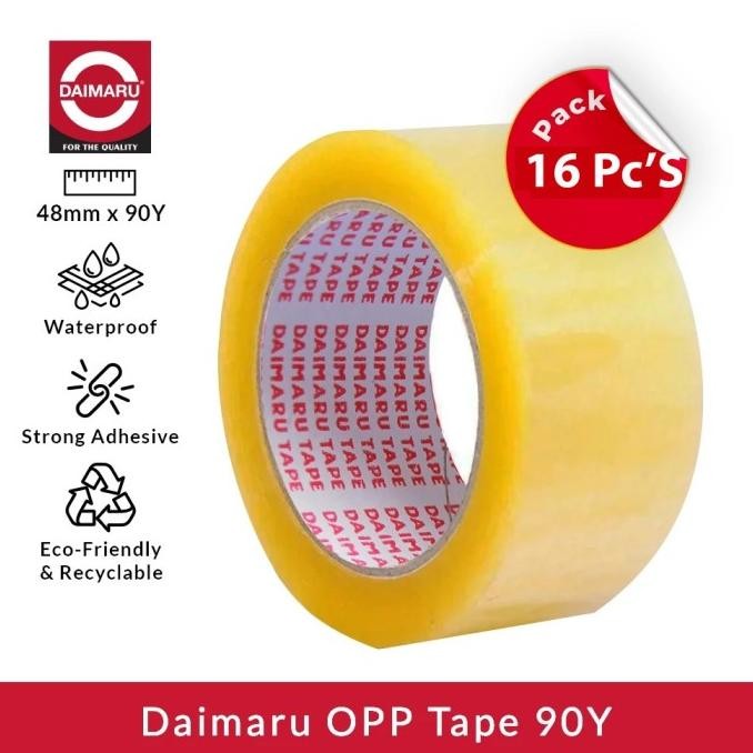

Terlaris Daimaru Opp Lakban Bening / Solasi 48 Mm X 90 Yard 2 Inch - 16 Pcs / Solasi Bening Serbaguna Ready Stok