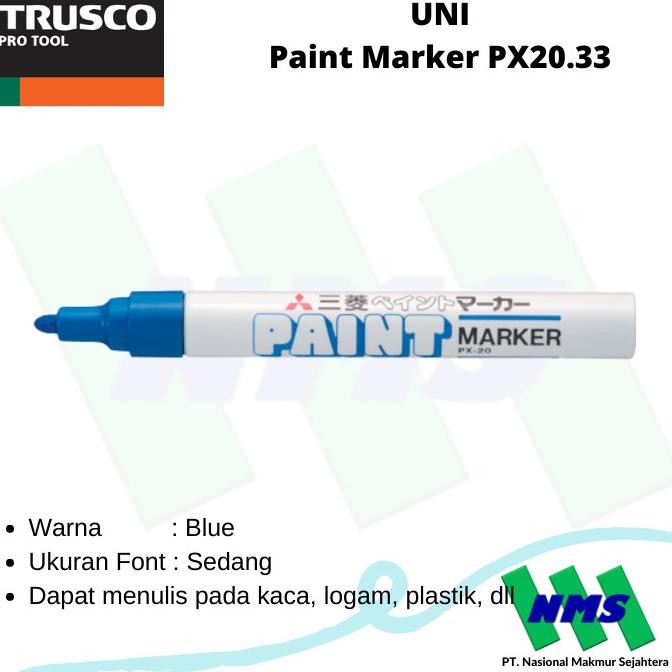 

Spidol Permanent Paint Marker Warna Biru UNI PX20.33 TRUSCO 337-1140 Termurah