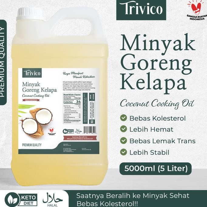 

Terlaris Trivico Minyak Goreng Kelapa | Coconut Cooking Oil Murni 5 Liter | Cco Ready Stok