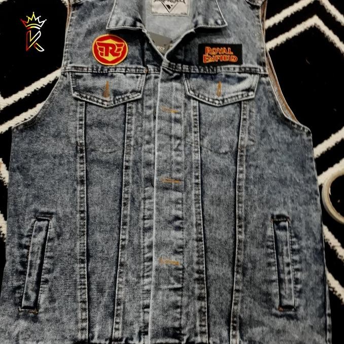 Vest Pria/Rompi royal enfield/rompi jeans/rompi anak motor/Vest Denim Termurah