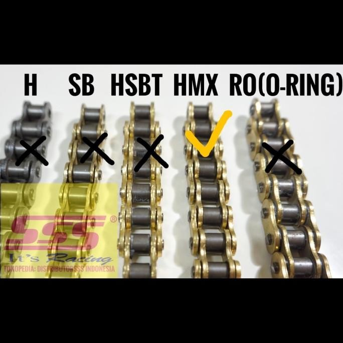 Girset Sss Klx150/D'Tracker 428 Baja Rantai Sss Hmx Gold Original