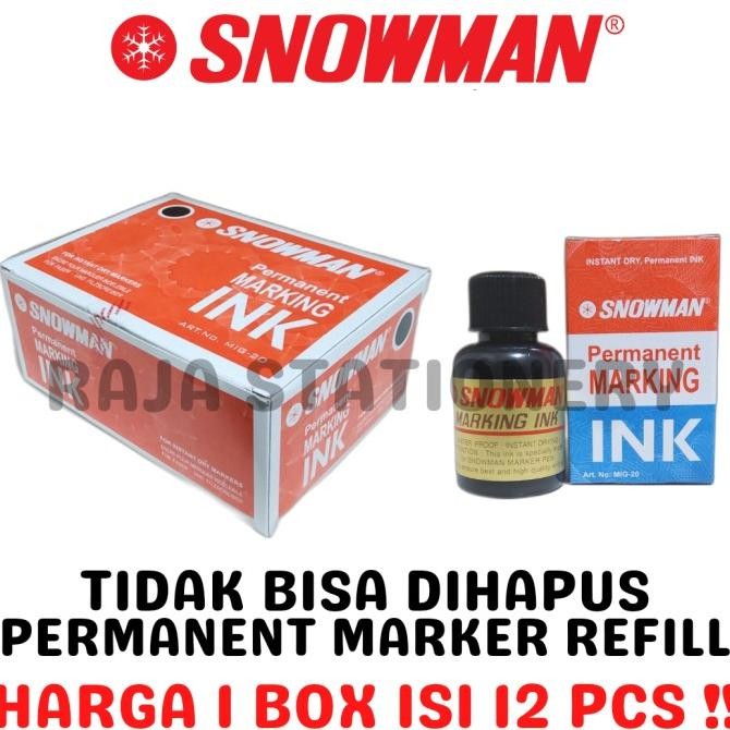 

SNOWMAN PERMANENT MARKER REFILL TINTA ISI ULANG SPIDOL SNOWMAN [12PCS] Termurah