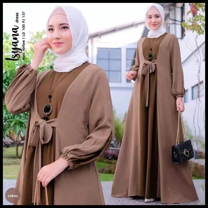 New Product Isyana Dress Baju Gamis Isyana Dress Terbaru 2023 Baju Kondangan Wanita Kekinian Long Mu