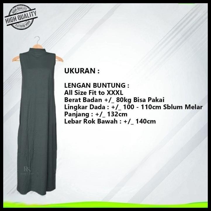 Inner Dress Tanpa Lengan Manset Gamis Buntung Putih Hitam Best Seller