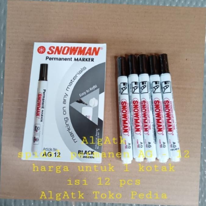 

SNOWMAN spidol permanen ag12 isi 12 pcs Termurah