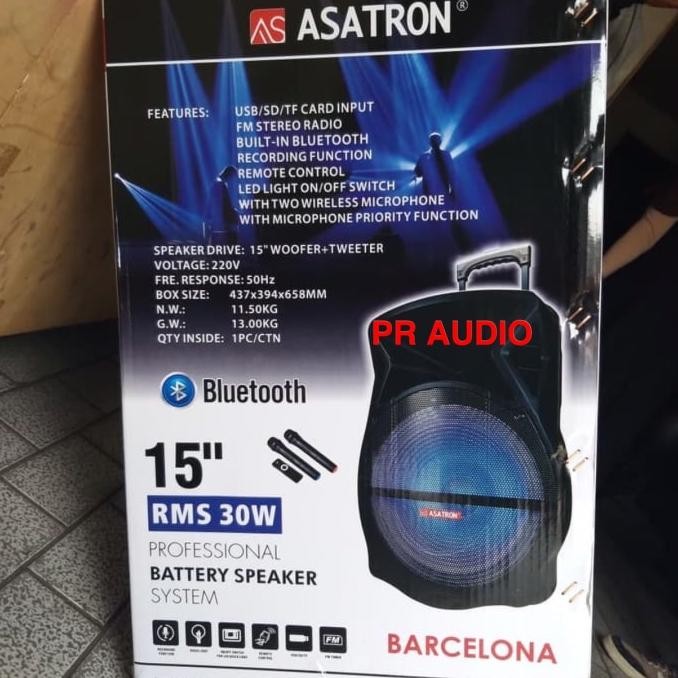 Speaker Portable Meeting Wireless ASATRON BARCELONA 15 inch (ORIGINAL) Terlaris