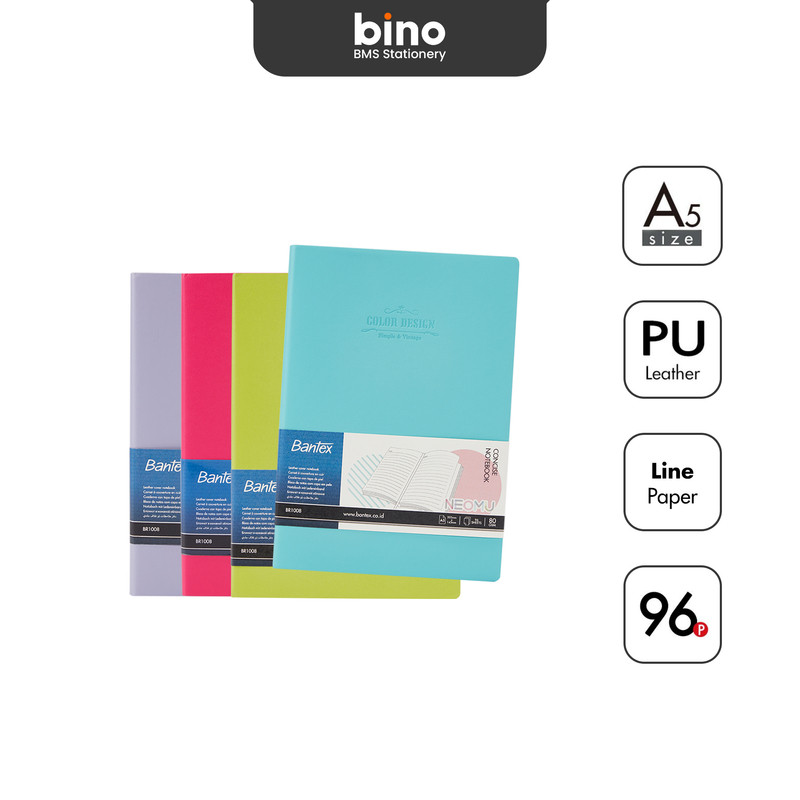 

[BMS Surabaya] Bantex Buku Jurnal A5 / Catatan Bergaris Classic Color Design Kulit PU BR1008