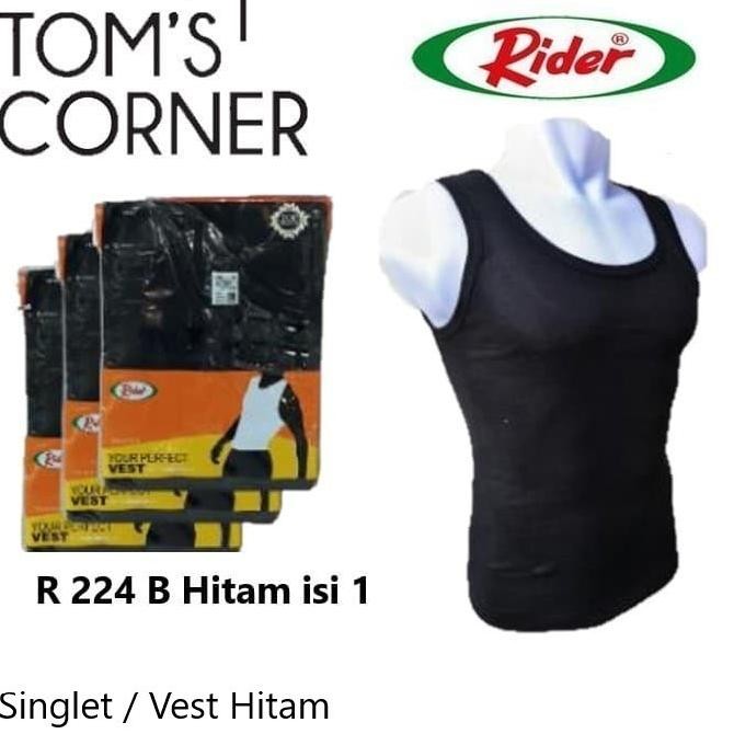 Singlet pria Rider 224 | Vest | | Kaos dalam pria branded | HItam Termurah