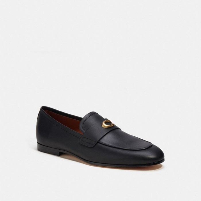 Sepatu Pria Man Pantovel Formal Shoes COACH Sculpted Signature Loafer Black