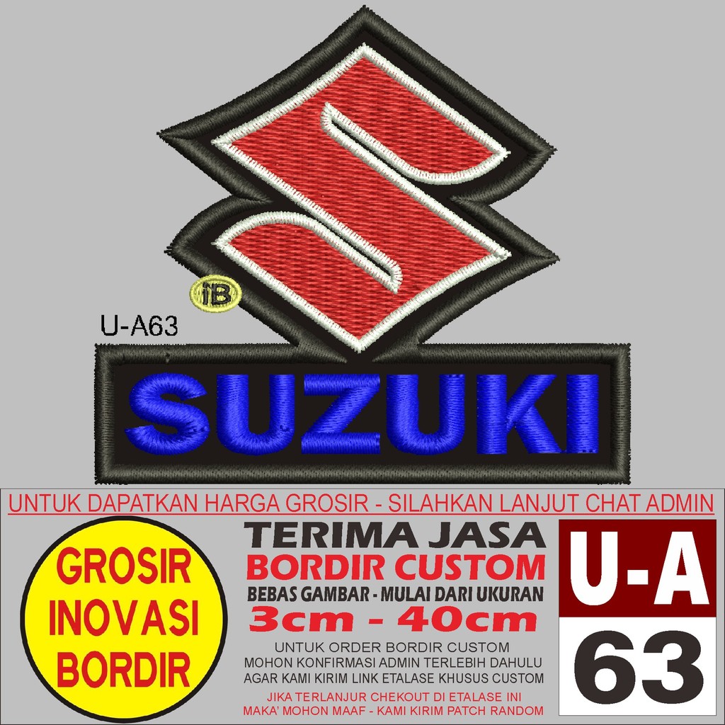 PATCH BORDIR LOGO U-A63 PATCH BORDIR LOGO SUZUKI - REVIEW/TESTIMONI