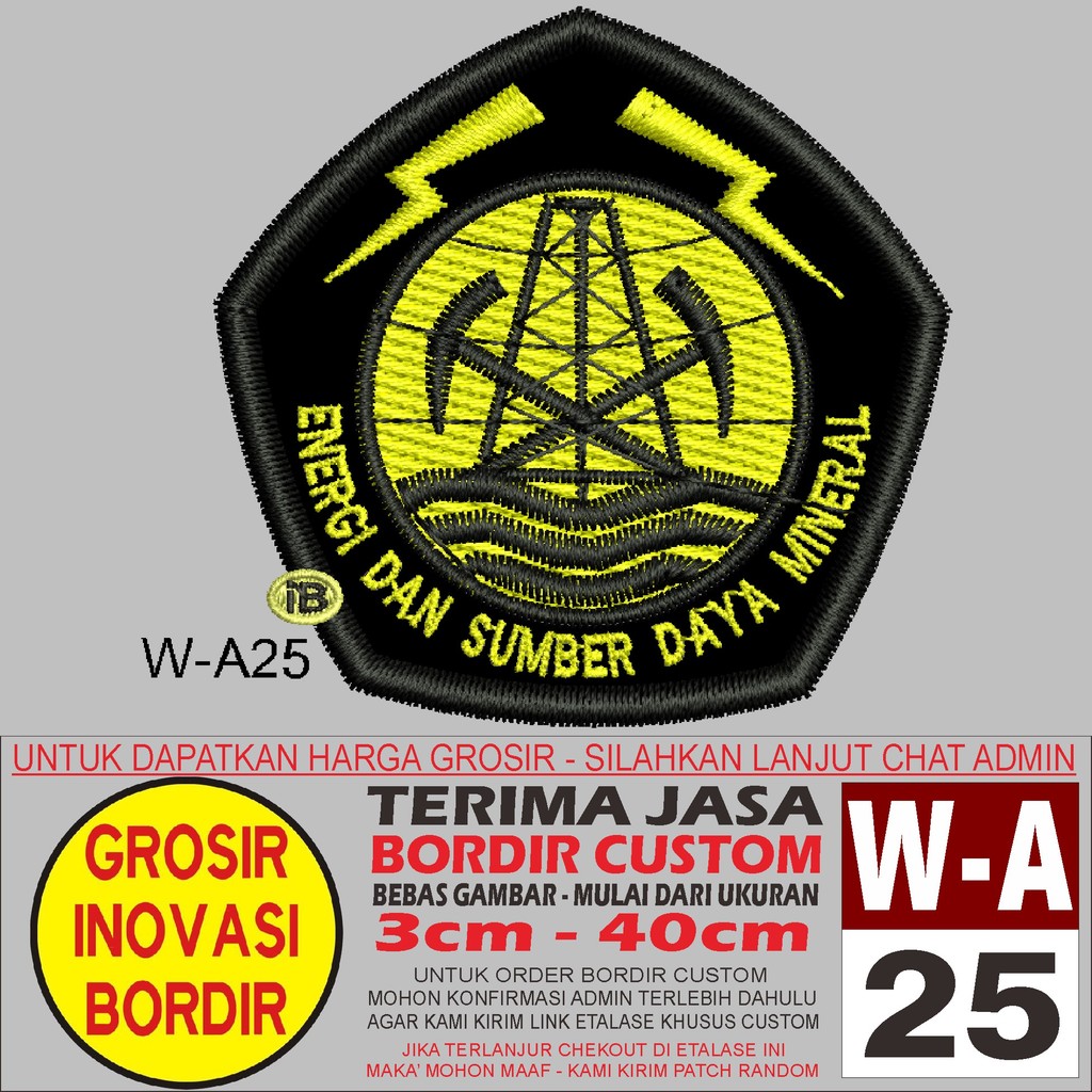 W-A25 LOGO MENTERI ESDM PATCH BORDIR EMBLEM/BADGE - GIB REVIEW TESTI