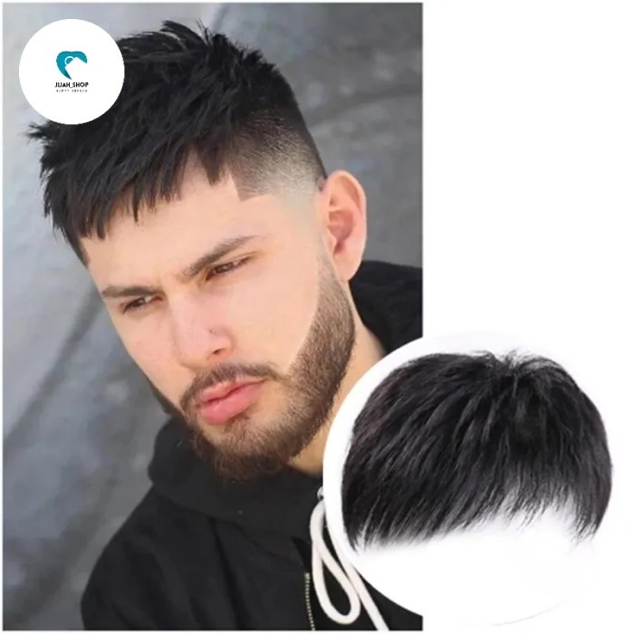 TERBARU Hair Toupee Pria Rambut Asli / Toupee Pria Cowok Rambut Asli / Rambut Palsu Pria Botak