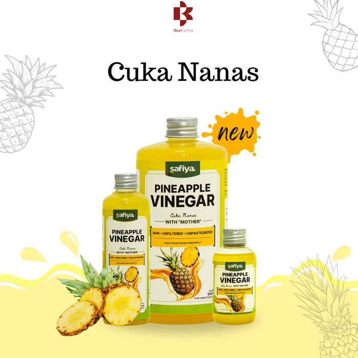 

Cuka Nanas 500 ml With Mother 100% Original Safiya - Pineapple Cider Vinegar