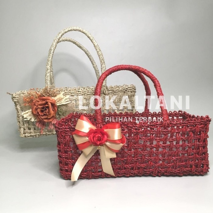 HARGA TERBARU TAS RARA UNTUK 2 TOPLES KUE /TAS HAMPERS ROTAN/HAMPERS KUE KERING WOK66