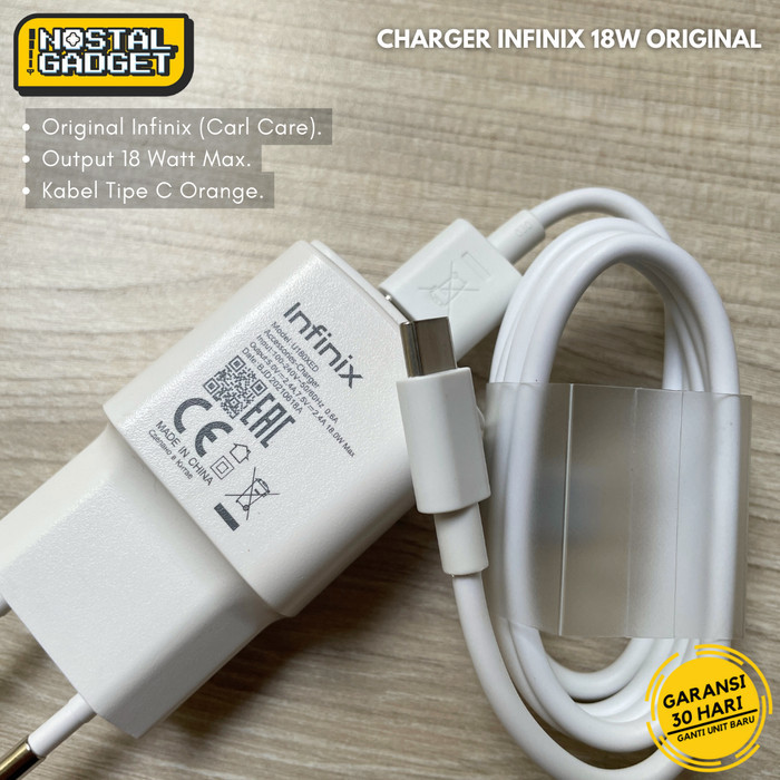 Charger Infinix 18W Fast Charging Hot 30I 30 Play Hot 40I Hot 20 20S 12 Pro Hot 11S Nfc U180Xed