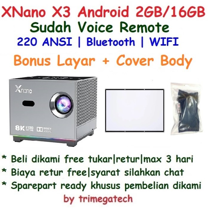 Proyektor hiplay Xnano X1 X3 X5 Android 2GB/16GB